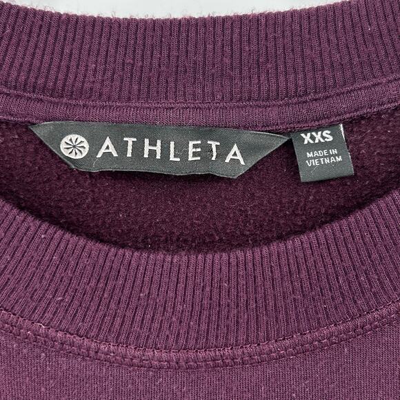 Athleta Coaster Luxe Sweatshirt Deep Crocus Violet Cozy Relaxed Womens Size XXS - Picture 6 of 12